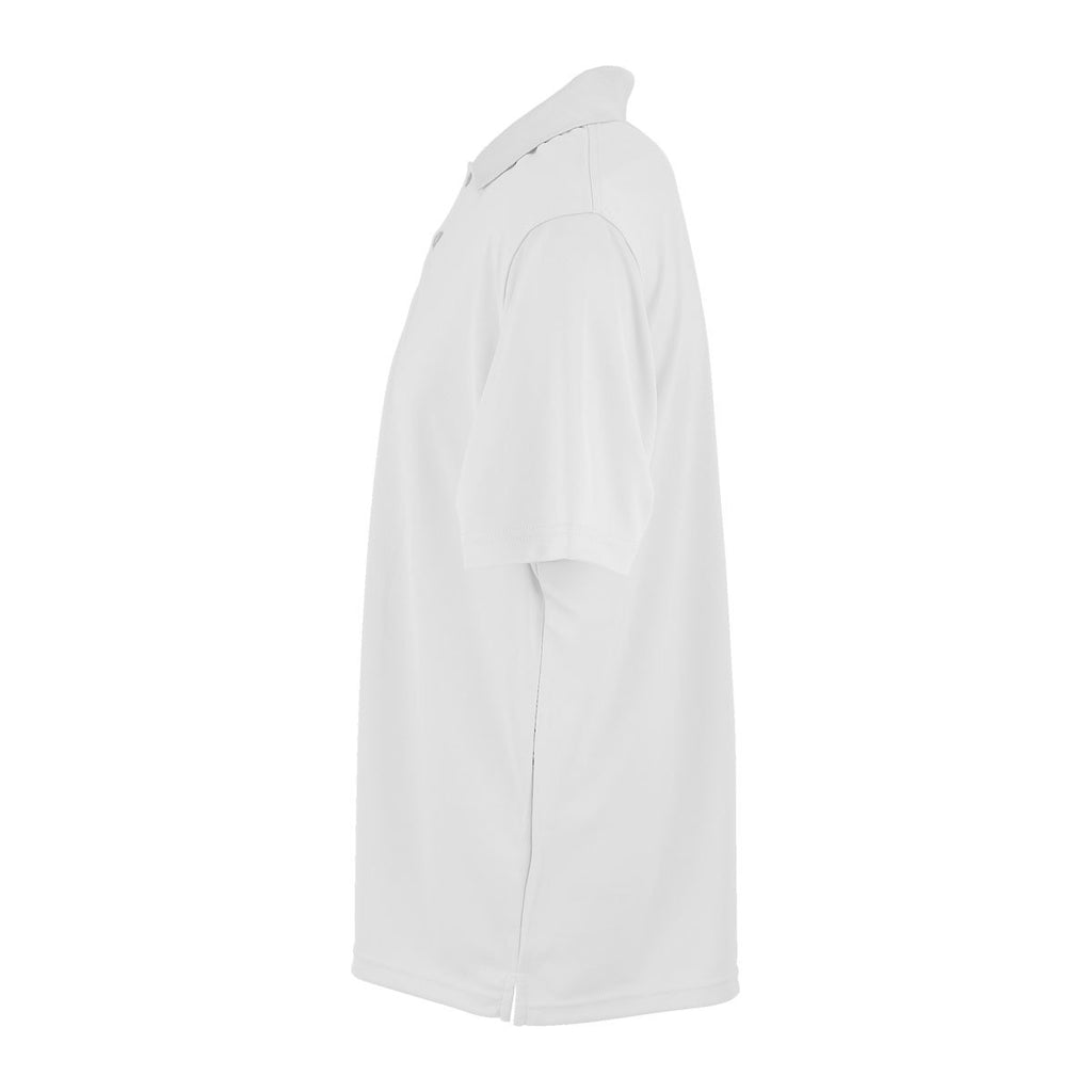 Vantage Men's White Omega Solid Mesh Tech Polo