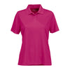 Vantage Women's Berry Pink Omega Solid Mesh Tech Polo