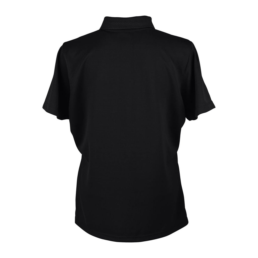 Vantage Women's Black Omega Solid Mesh Tech Polo