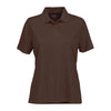 Vantage Women's Brown Omega Solid Mesh Tech Polo
