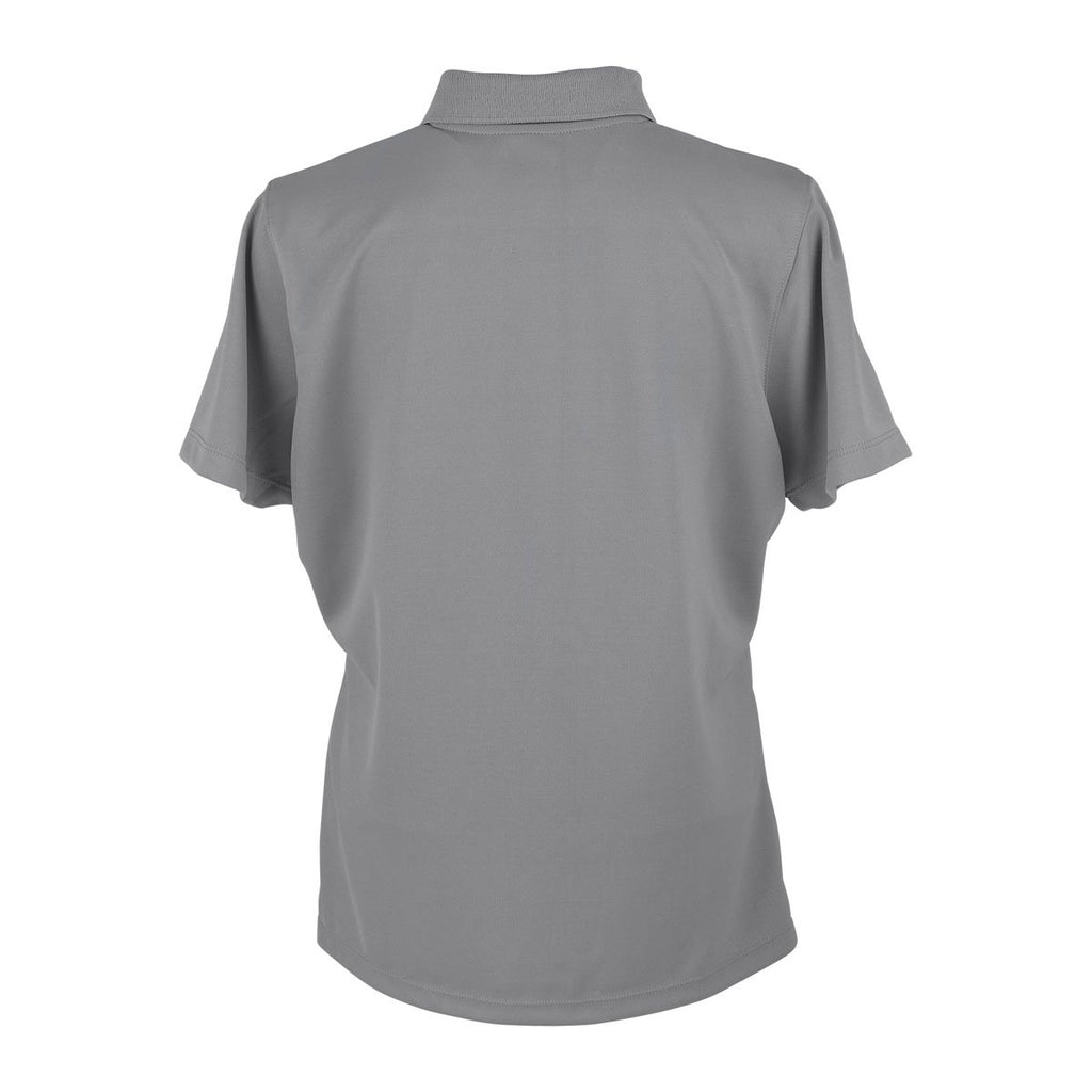 Vantage Women's Grey Omega Solid Mesh Tech Polo