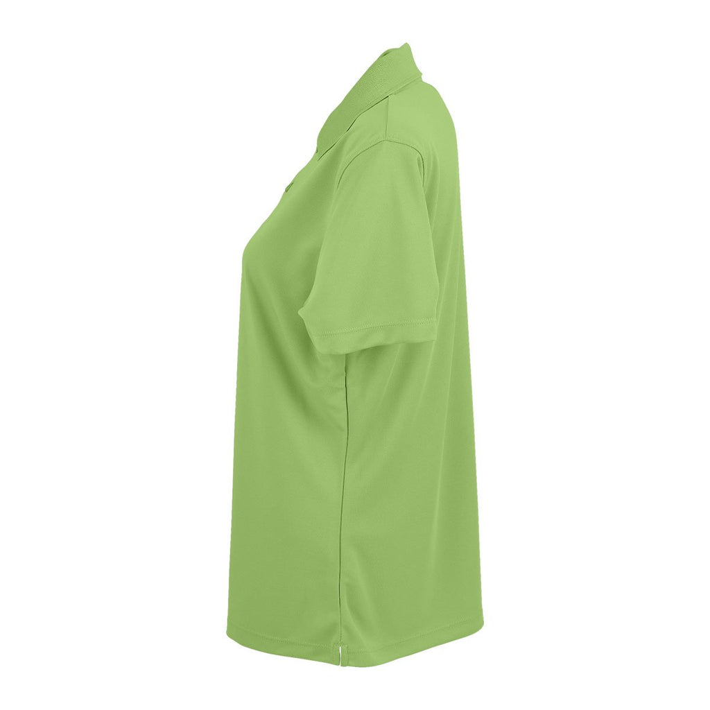 Vantage Women's Lime Omega Solid Mesh Tech Polo