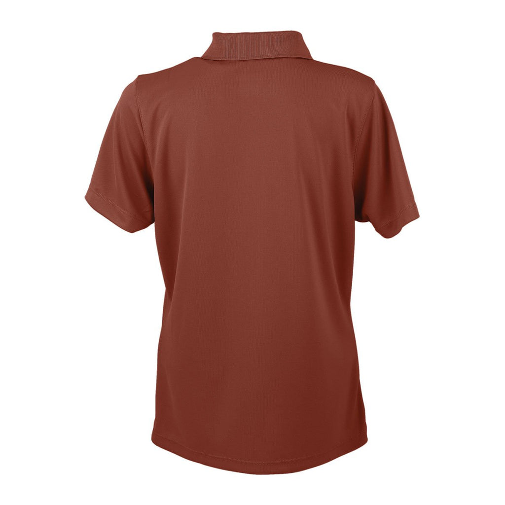 Vantage Women's Real Red Omega Solid Mesh Tech Polo