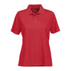 Vantage Women's Real Red Omega Solid Mesh Tech Polo