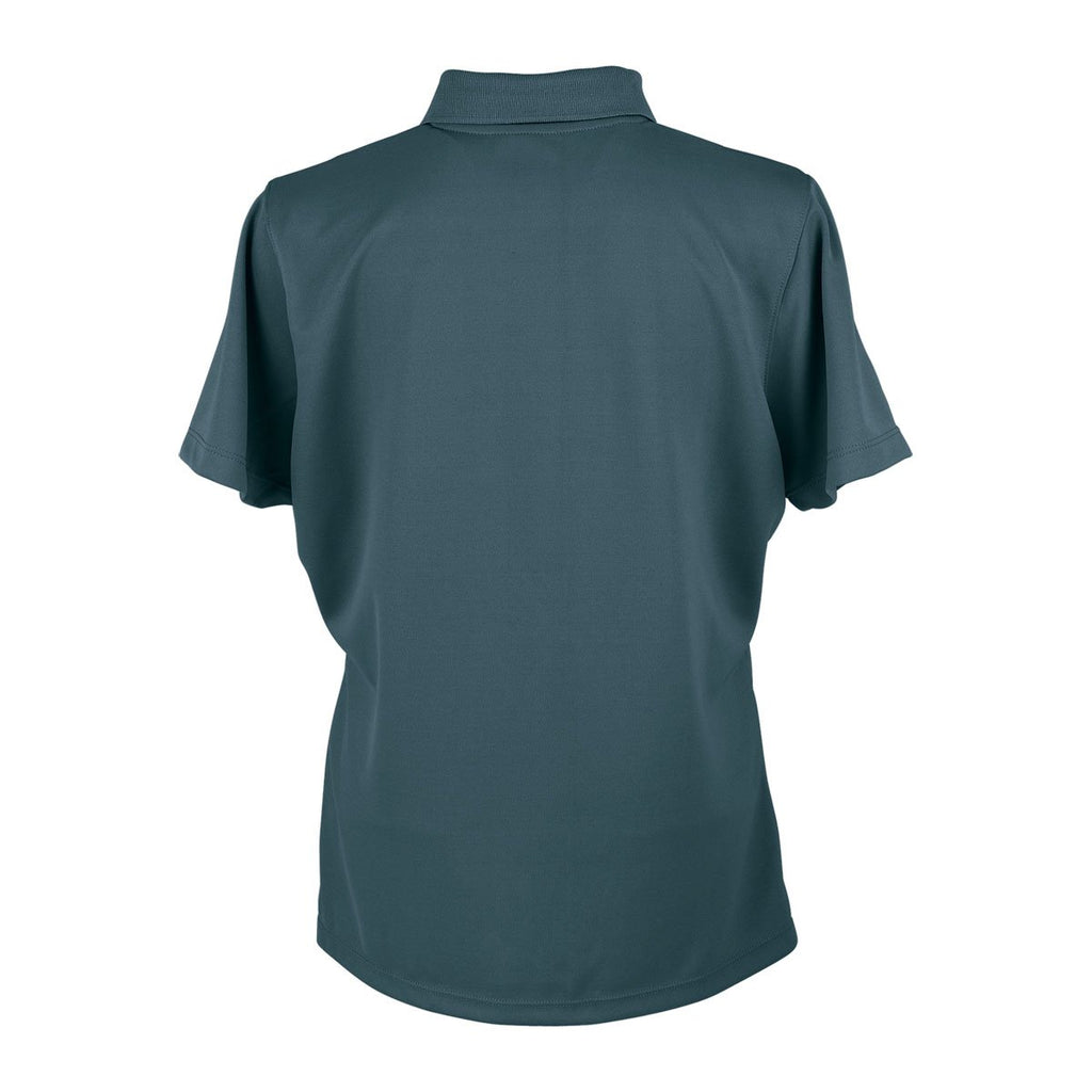 Vantage Women's Teal Omega Solid Mesh Tech Polo