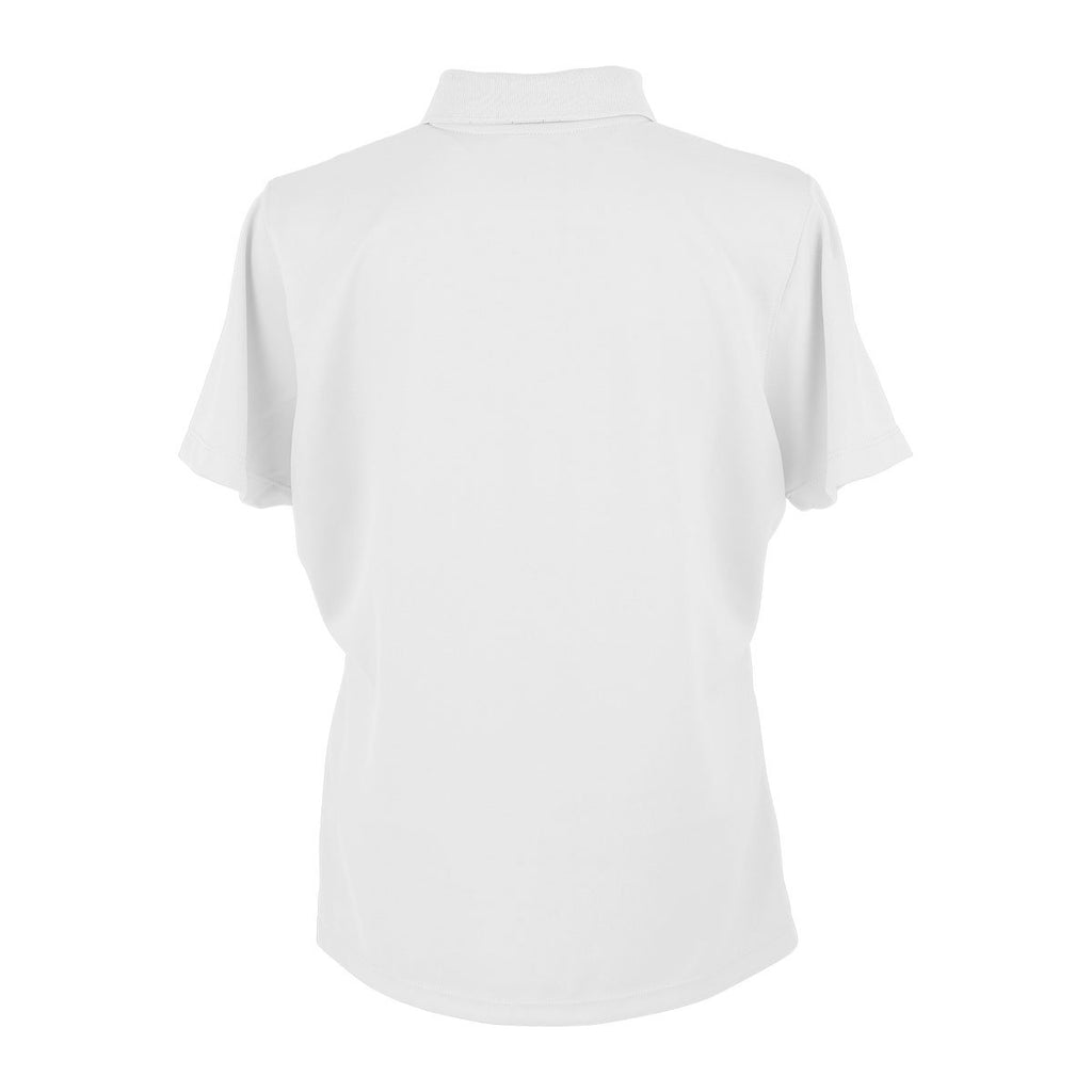 Vantage Women's White Omega Solid Mesh Tech Polo