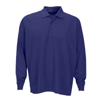 Vantage Men's Royal Omega Long Sleeve Solid Mesh Tech Polo