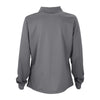 Vantage Women's Grey Omega Long Sleeve Solid Mesh Tech Polo