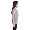 LAT Girl's Heather V-Neck Fine Jersey T-Shirt