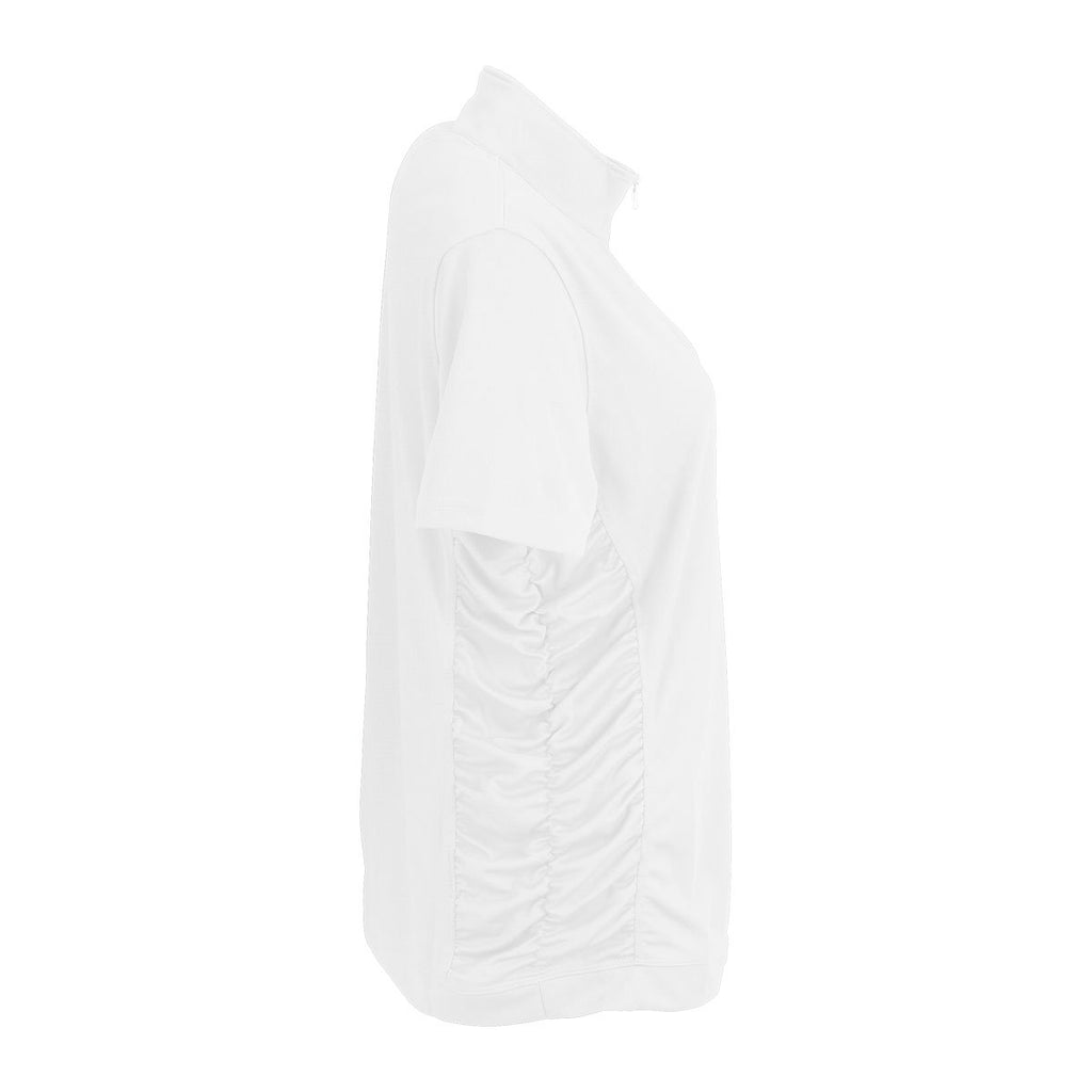 Vantage Women's White Omega Ruched Polo