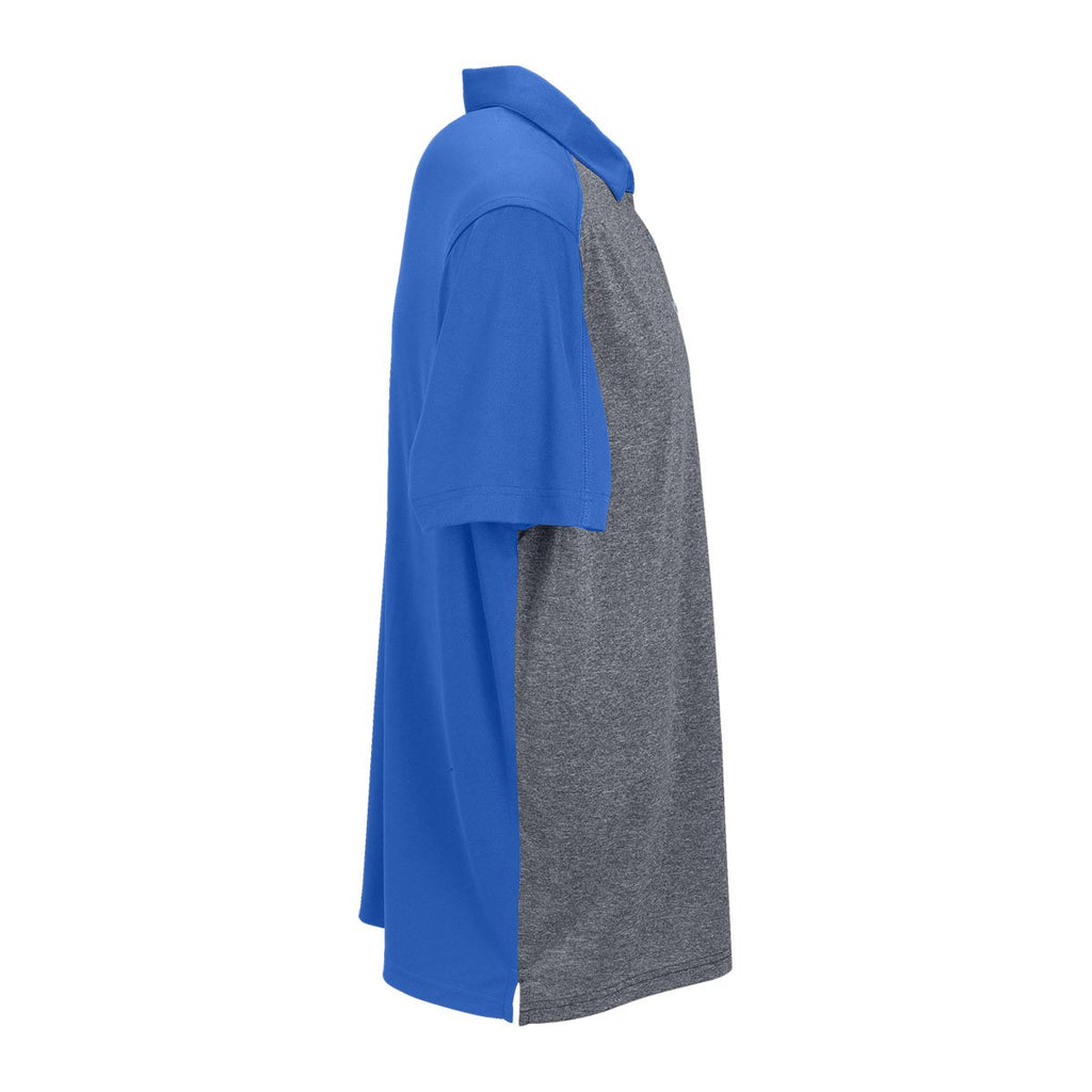 Vantage Men's Royal/Charcoal Heather Two-Tone Polo