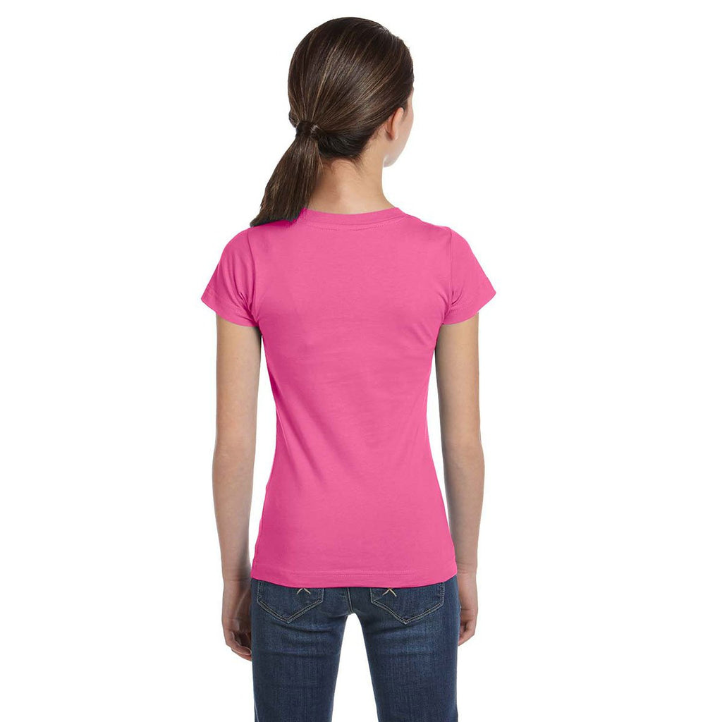 LAT Girl's Raspberry Fine Jersey T-Shirt