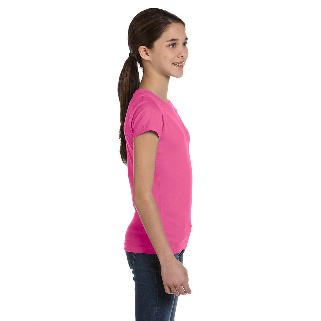 LAT Girl's Raspberry Fine Jersey T-Shirt