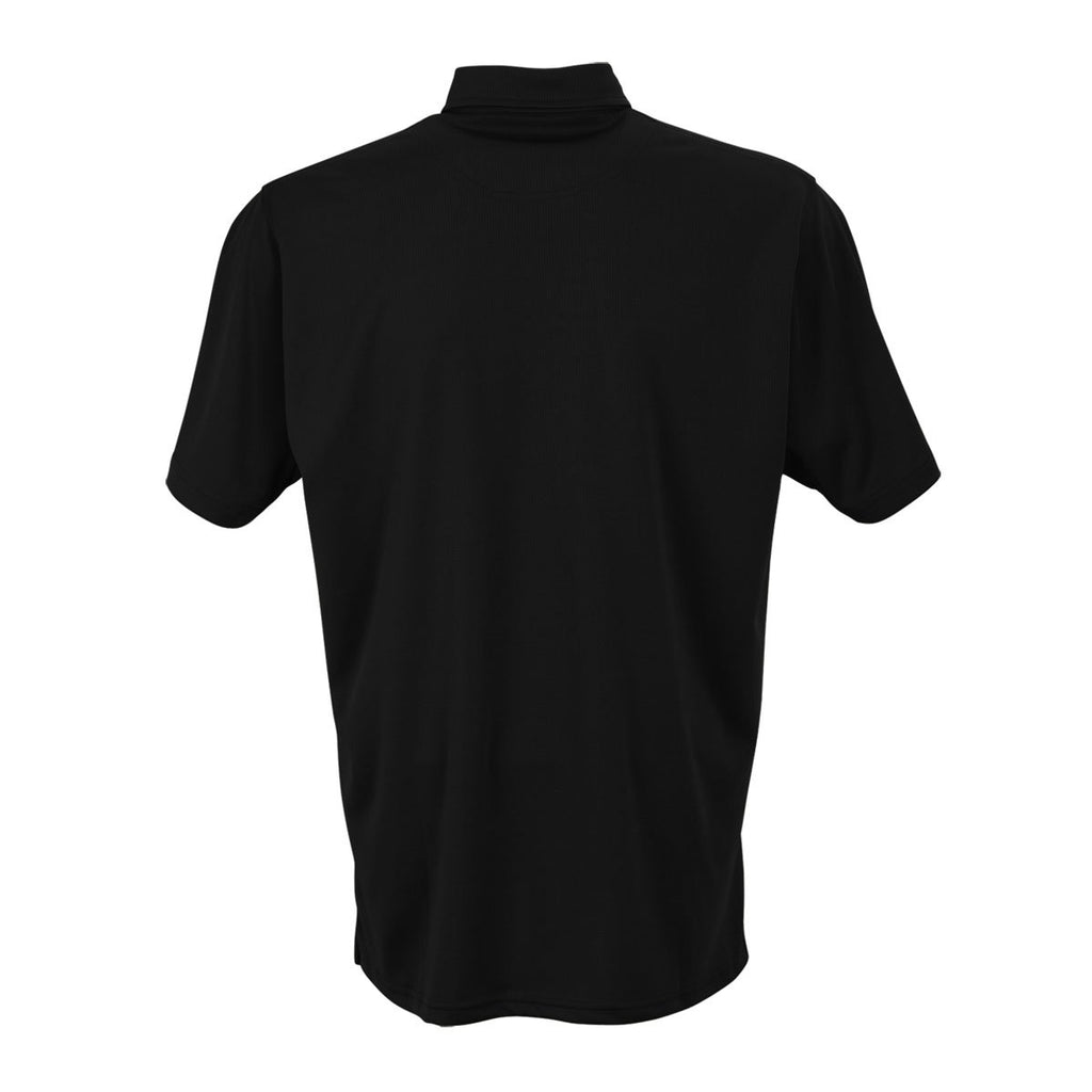Vantage Men's Black Micro-Waffle Mesh Polo