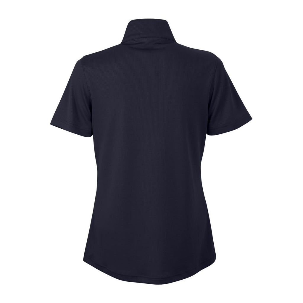 Vantage Women's Navy Micro-Waffle Mesh Polo