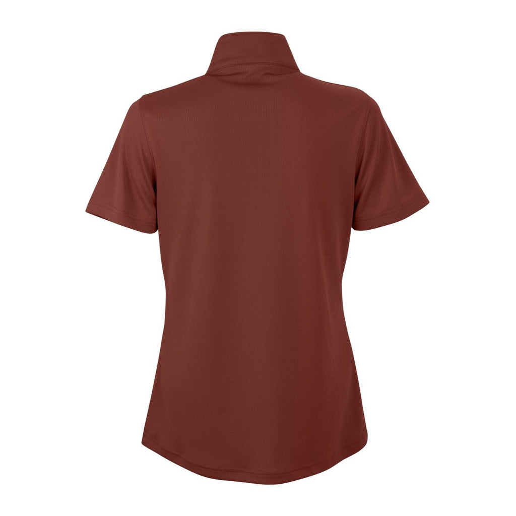 Vantage Women's Sport Red Micro-Waffle Mesh Polo