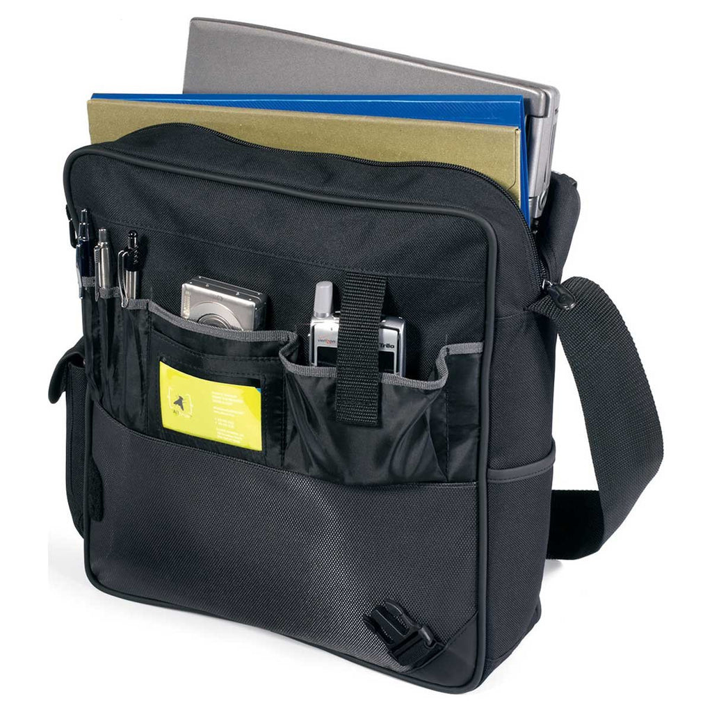 Gemline Black/Grey Satellite Vertical Messenger Bag