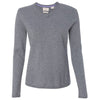 Weatherproof Women's Medium Grey Heather Cotton Cashmere V-Neck Sweater