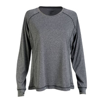 Vantage Women's Charcoal Heather Long Sleeve Melange Tech Tee