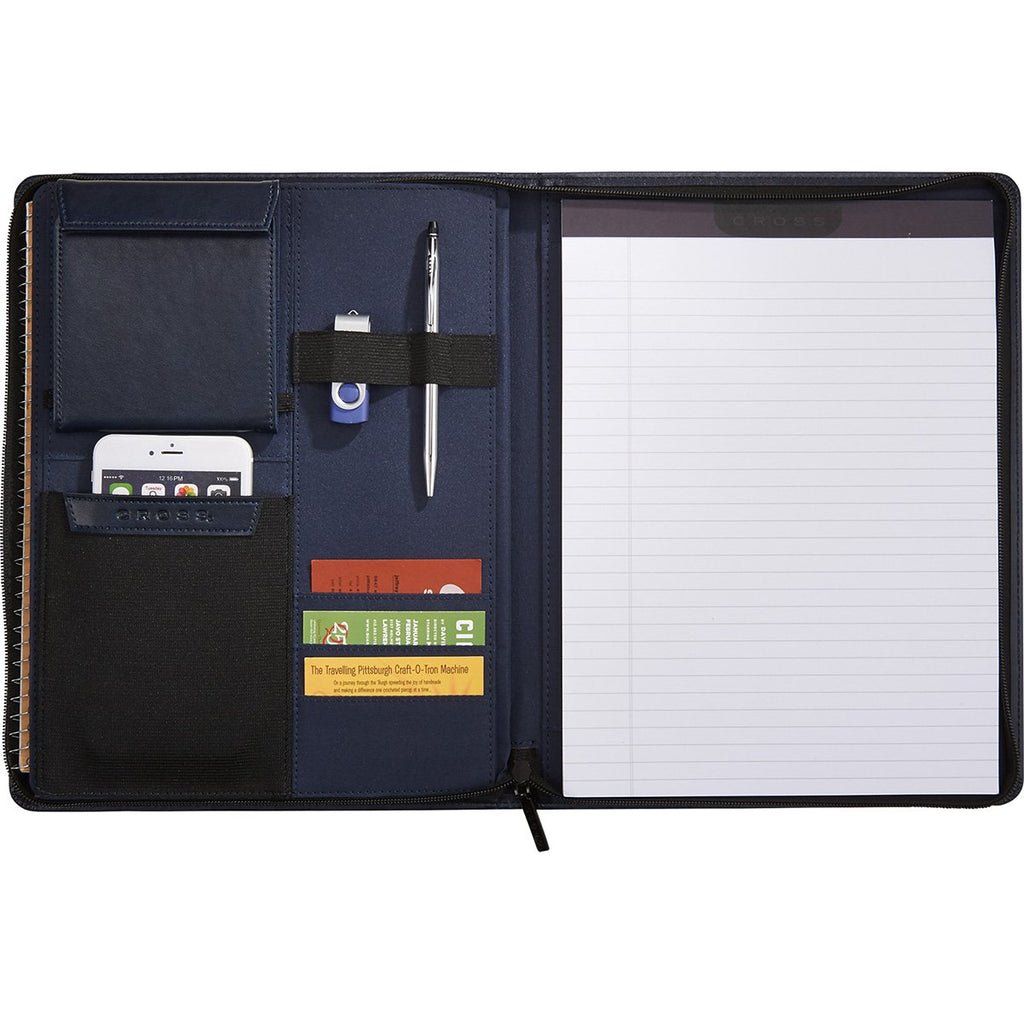 Cross Navy Classic Zippered Padfolio