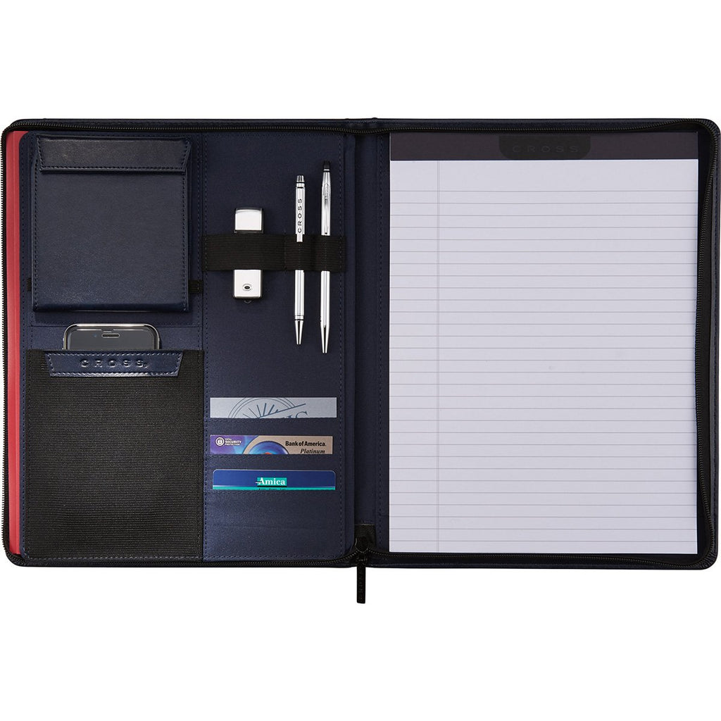 Cross Navy Classic Zippered Padfolio Bundle Set