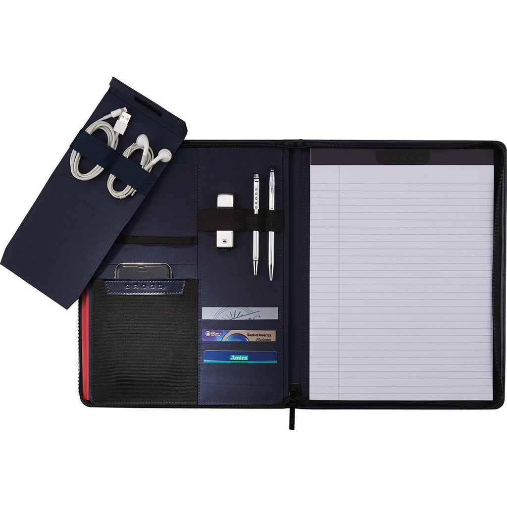 Cross Navy Classic Zippered Padfolio Bundle Set