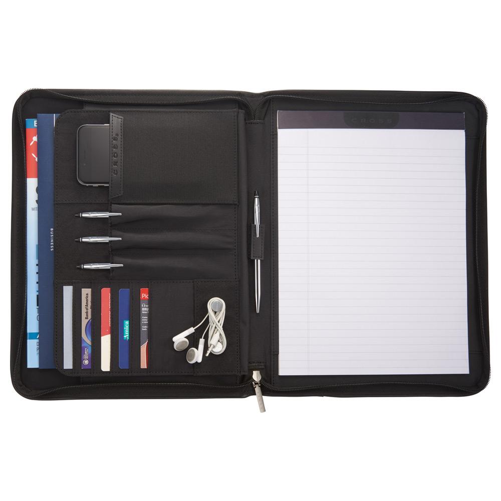 Cross Black Classic Leather Zippered Padfolio