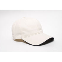 Pacific Headwear Stone/Navy Buckle Strap Adjustable Binded Sandwich Cap