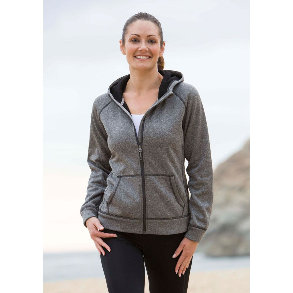 Landway Women's Dark Ash Competition Hooded Tech Full Zip