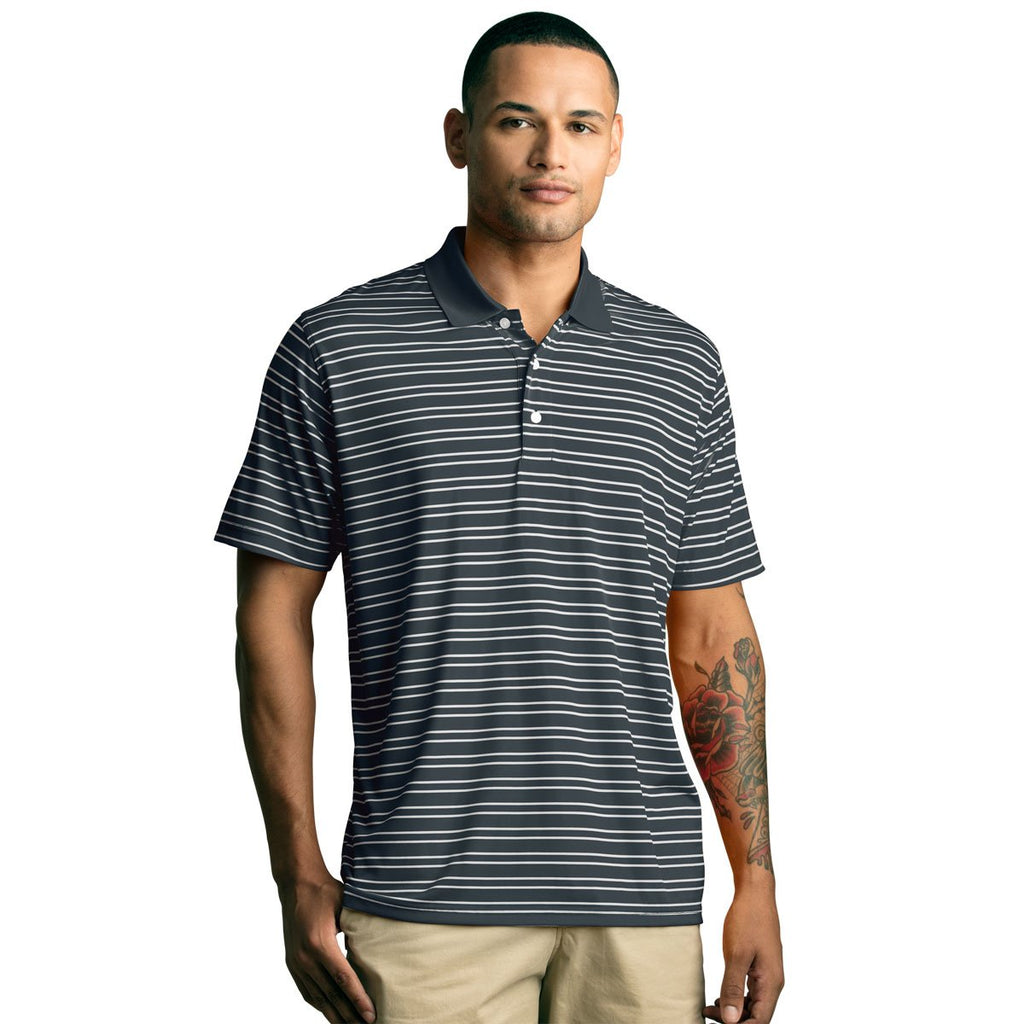 Vantage Men's Dark Grey/White Tour Stripe Polo