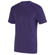 Augusta Sportswear Men's Purple Intensify Black Heather Short-Sleeve Training T-Shirt