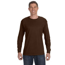 Jerzees Men's Chocolate 5.6 Oz Dri-Power Active Long-Sleeve T-Shirt