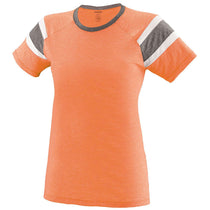 Augusta Sportswear Women's Light Orange/Slate/White Fanatic Short-Sleeve T-Shirt