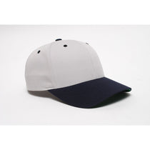 Pacific Headwear Silver/Navy Velcro Adjustable Cotton Poly Cap