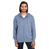 Threadfast Unisex Denim Heather Triblend French Terry Full-Zip