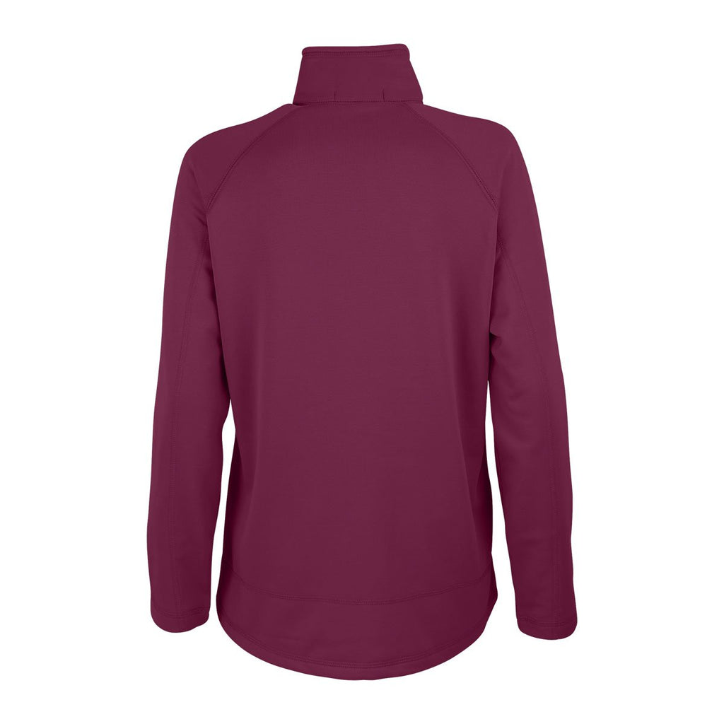 Vantage Women's Berry Pink Brushed Back Micro-Fleece Full-Zip Jacket