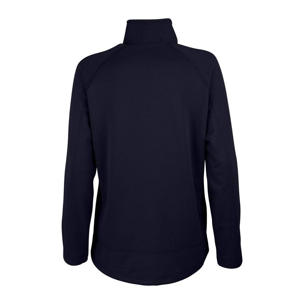 Vantage Women's Navy Brushed Back Micro-Fleece Full-Zip Jacket