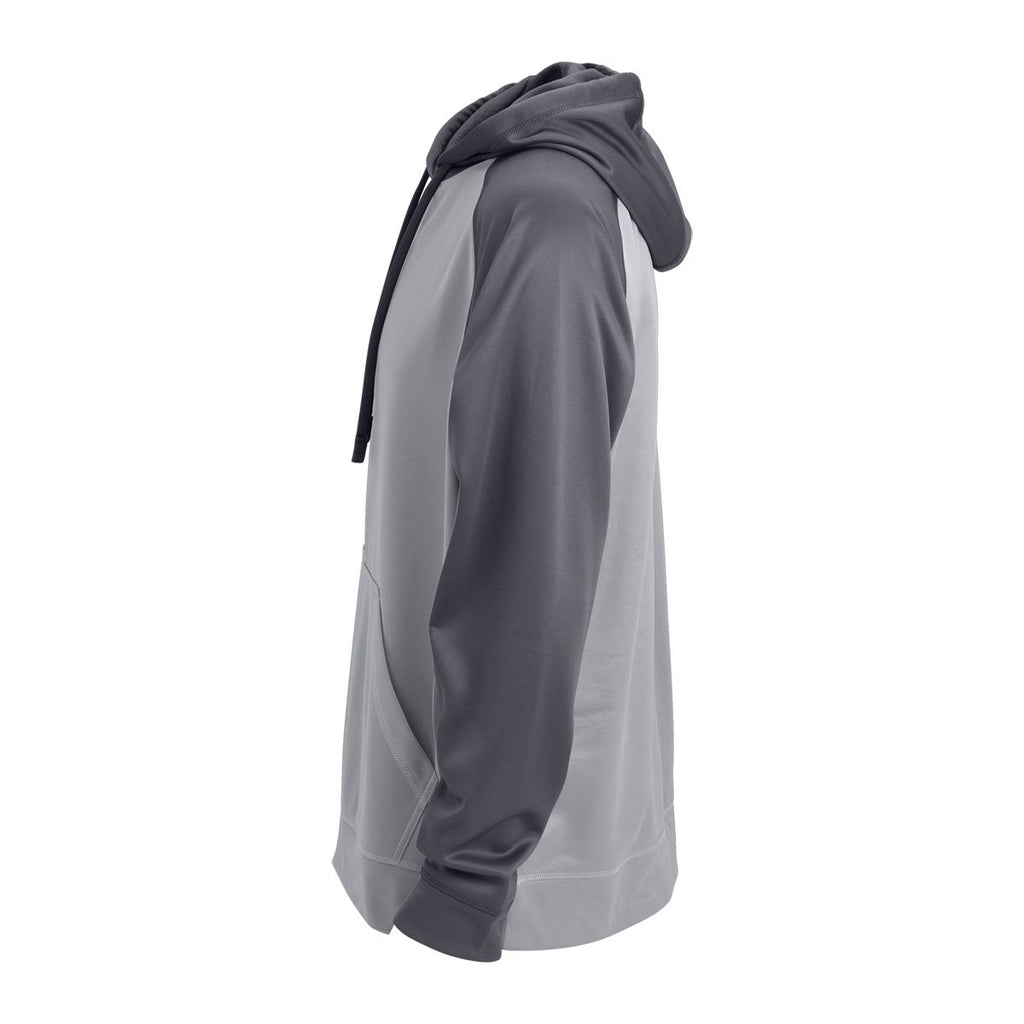 Vantage Men's Grey/Dark Grey Micro-Fleece Pullover Hoodie