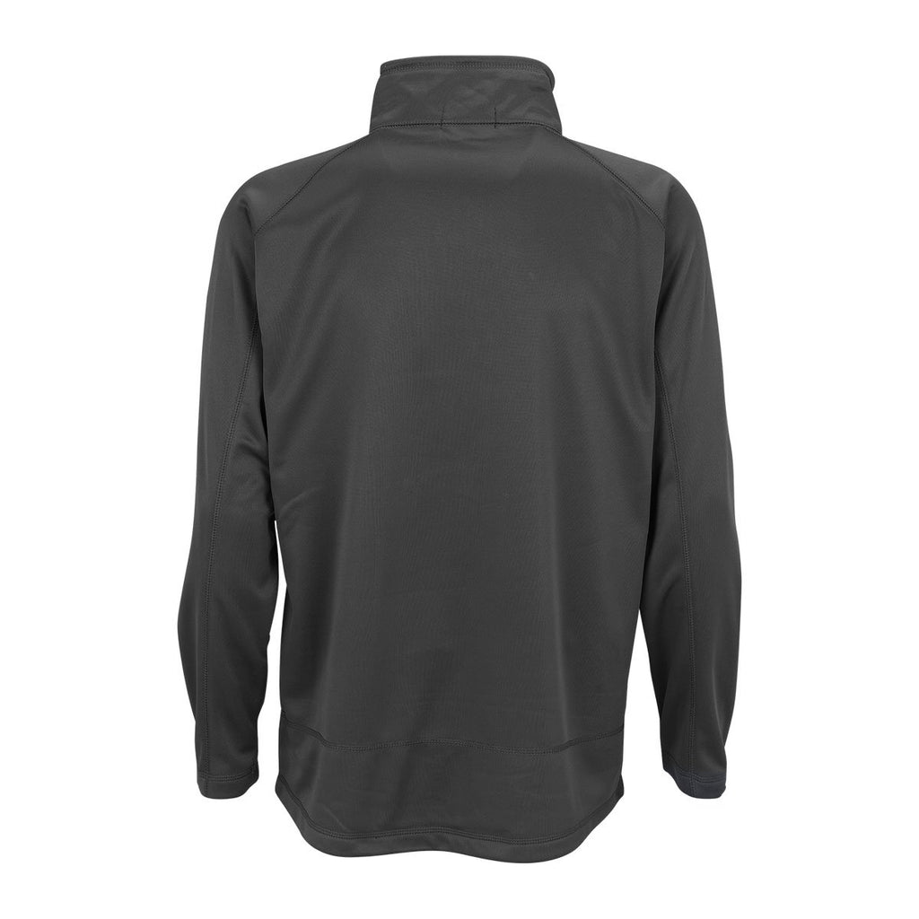 Vantage Men's Dark Grey Brushed Back Micro-Fleece Full-Zip Jacket