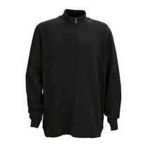 Vantage Men's Black Premium Cotton 1/4-Zip Fleece Pullover
