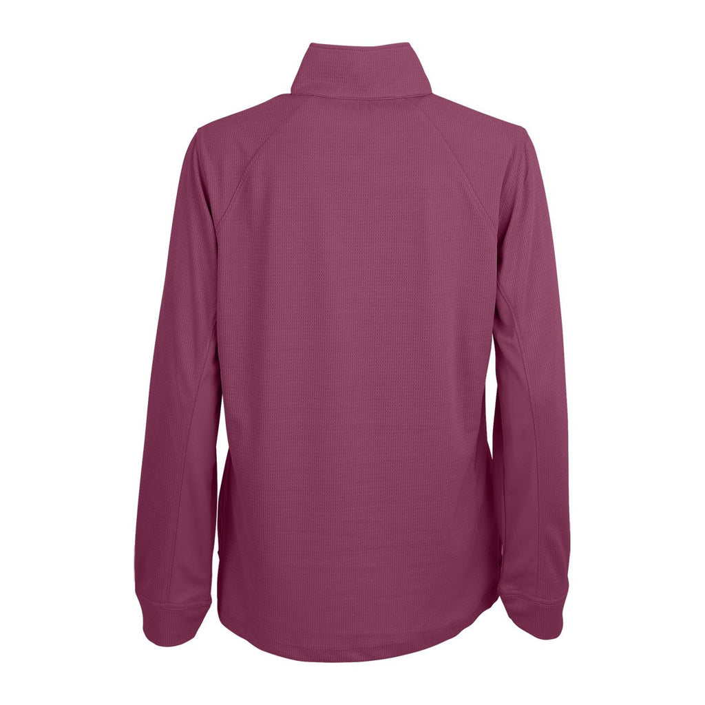 Vantage Women's Berry Pink Mesh 1/4-Zip Tech Pullover