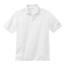 Nike Men's White Dri-FIT Short Sleeve Cross-Over Texture Polo