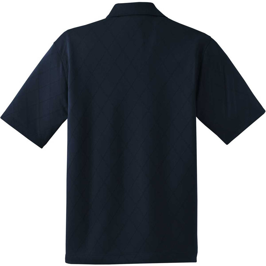 Nike Men's Navy Dri-FIT Short Sleeve Cross-Over Texture Polo