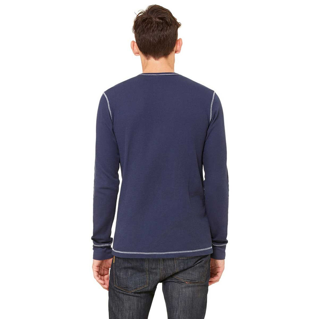 Bella + Canvas Men's Navy/Grey Thermal Long-Sleeve T-Shirt