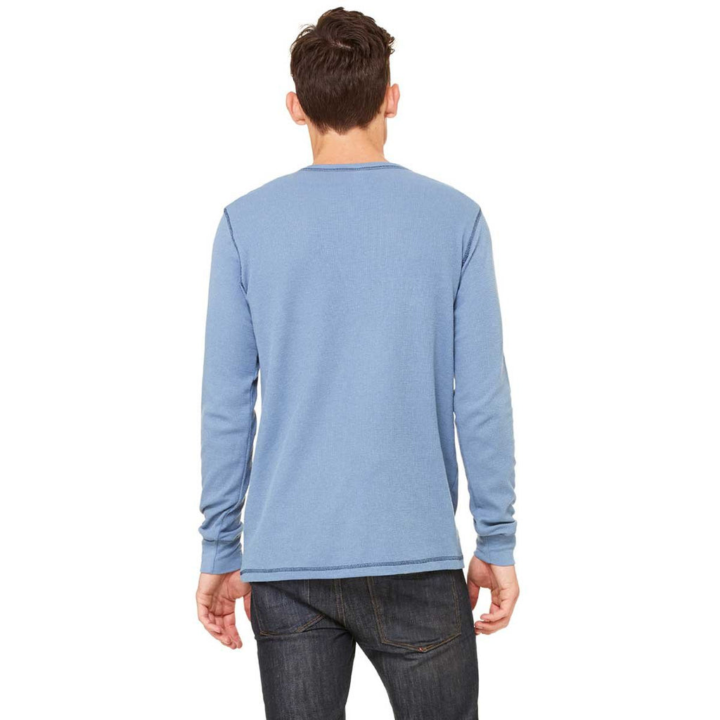 Bella + Canvas Men's Steel Blue/Navy Thermal Long-Sleeve T-Shirt