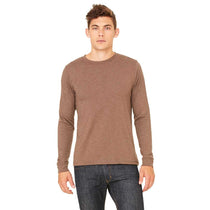 Bella + Canvas Men's Heather Brown Jersey Long-Sleeve T-Shirt