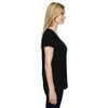 LAT Women's Black Scoop Neck Fine Jersey T-Shirt