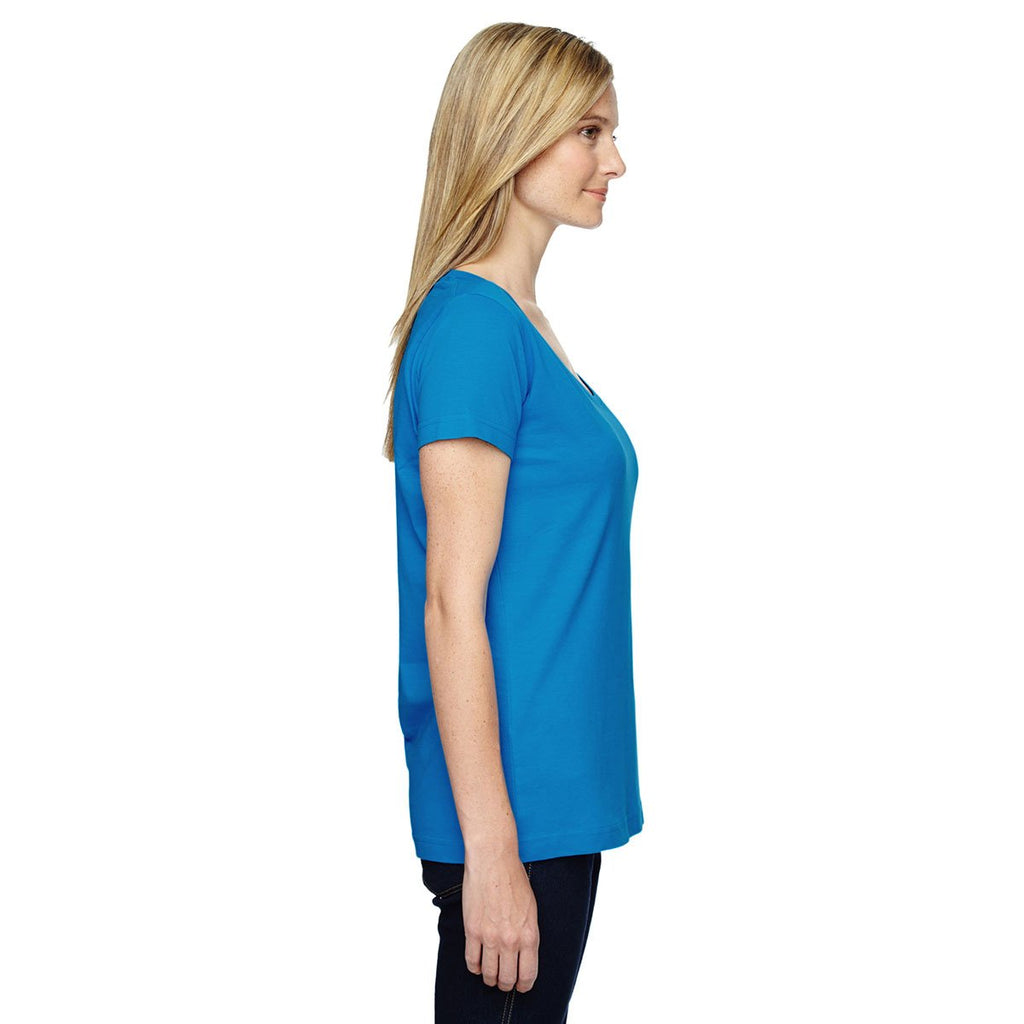 LAT Women's Cobalt Scoop Neck Fine Jersey T-Shirt