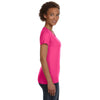 LAT Women's Hot Pink V-Neck Fine Jersey T-Shirt