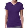 LAT Women's Purple V-Neck Fine Jersey T-Shirt